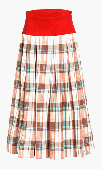 Plaid Silk Skirt