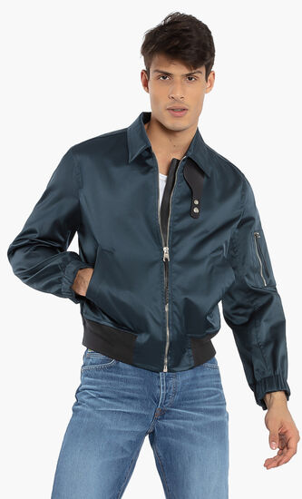 Contrasting Leather Jacket