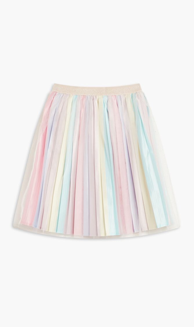 Pleated Polysatin Skirt