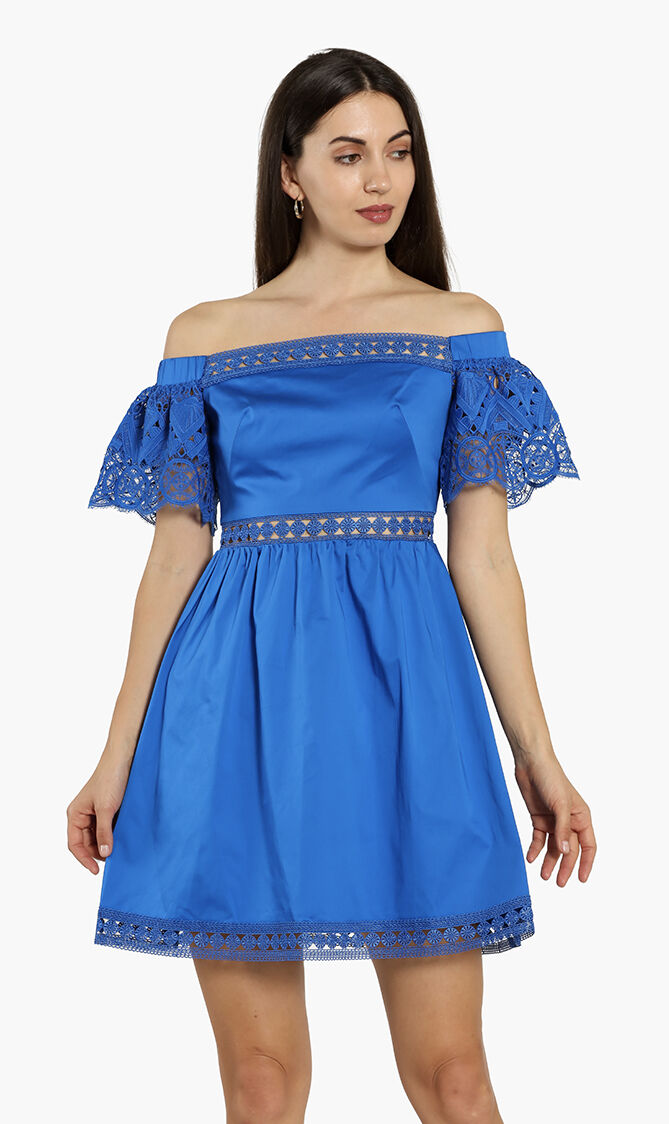 Ted baker blue hotsell off the shoulder dress