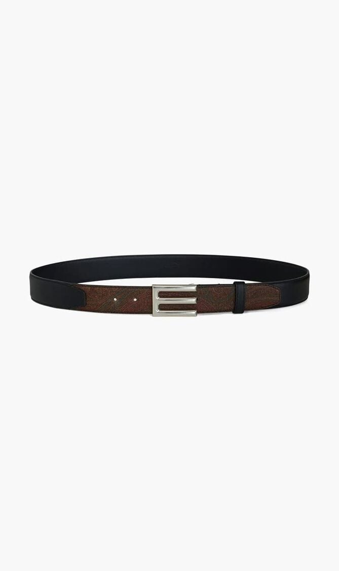 Paisley Print Leather Belt