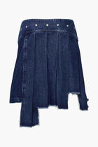 Pleated Asymmetric Denim Skirt Pleated Asymmetric Denim Skirt