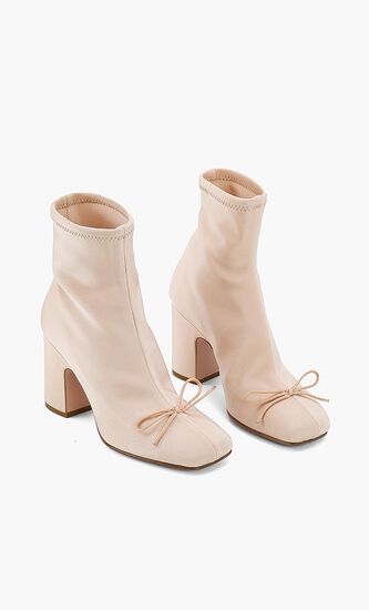 Squared Toe Fabric Boots