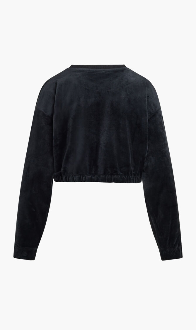 QUINN CROP CREW WITH CHEST TAPE DETAILS