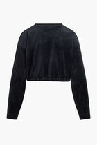 QUINN CROP CREW WITH CHEST TAPE DETAILS