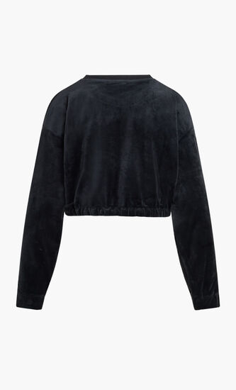 QUINN CROP CREW WITH CHEST TAPE DETAILS