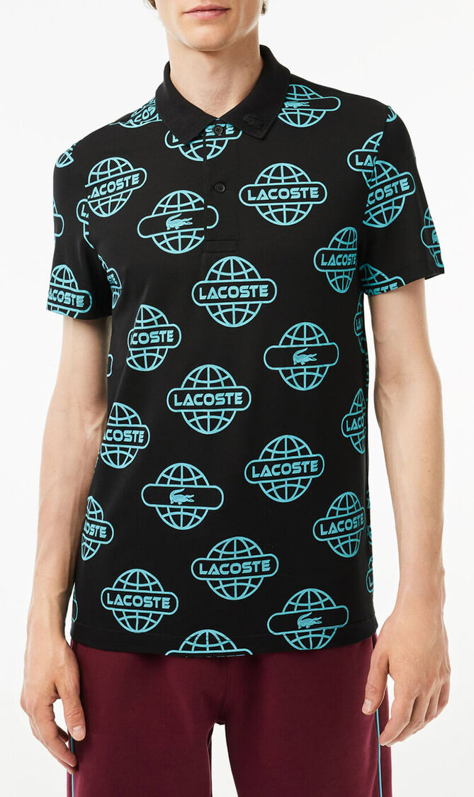 Globe Print Polo Shirt
