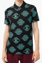 Globe Print Polo Shirt