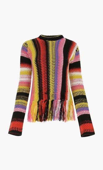 Fringed Knit Sweater