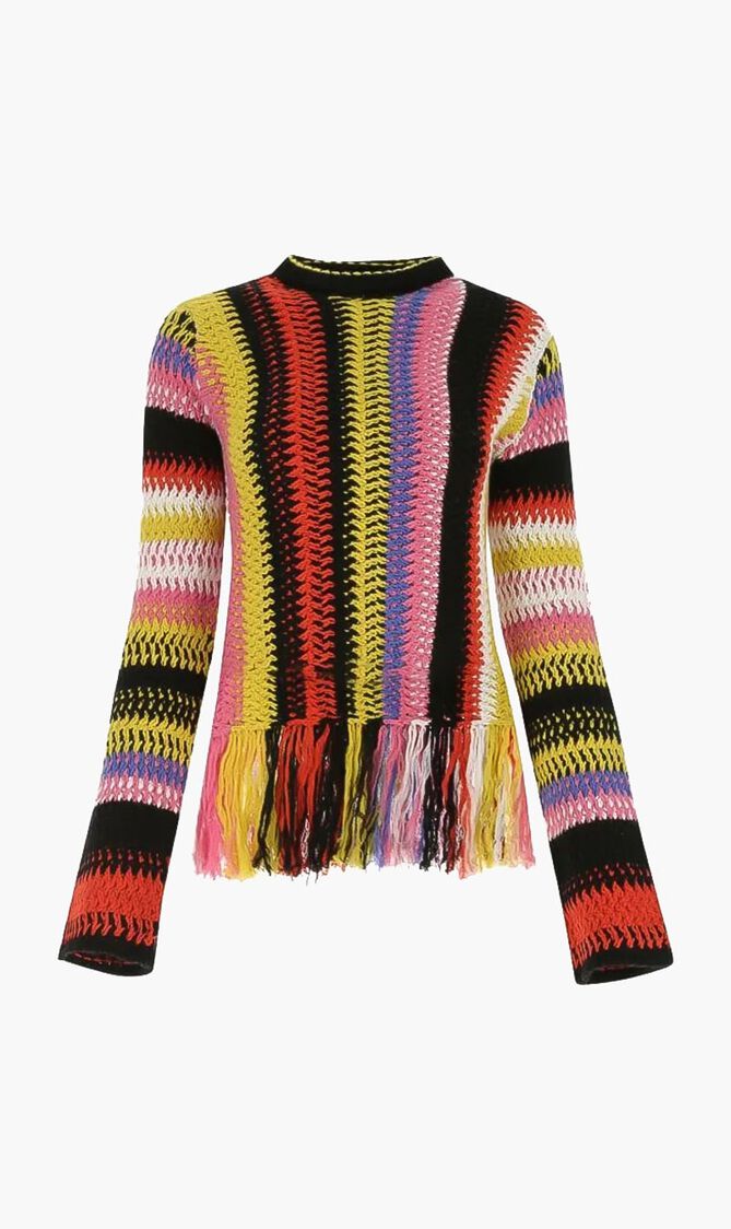 Fringed Knit Sweater