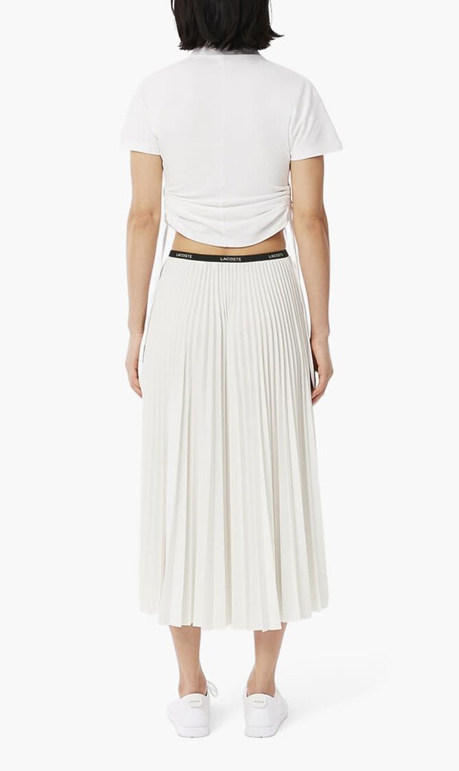 Long Pleated Elasticated Waist Skirt