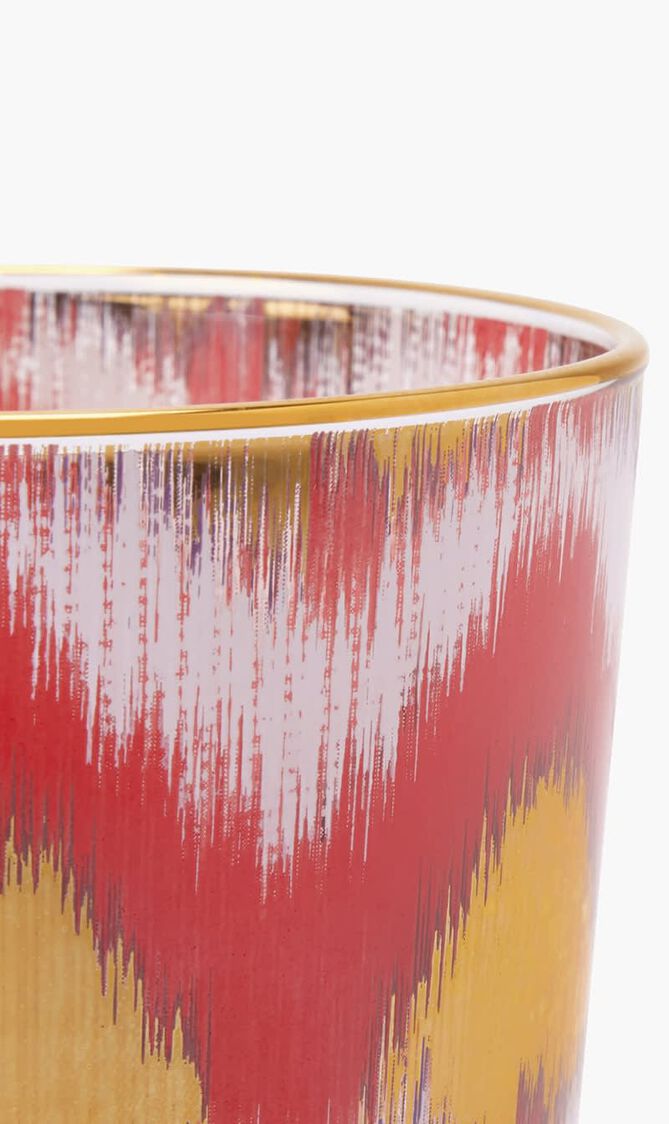 Ikat Tumbler Glass Red