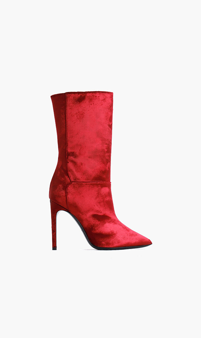 Velvet Pointed Toe Boots