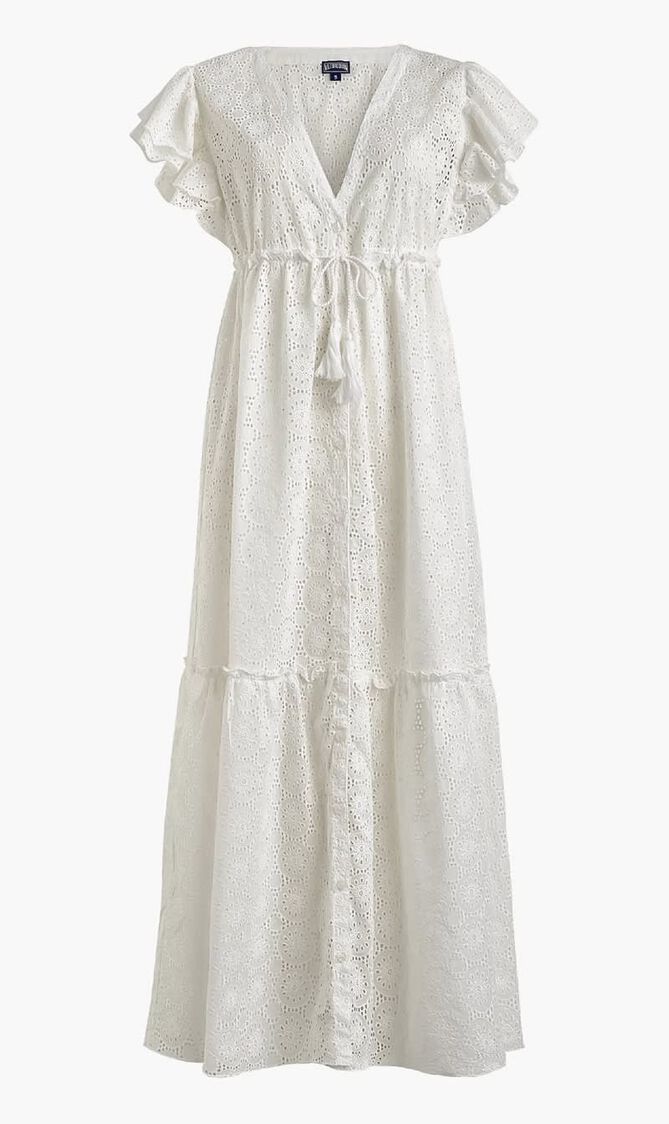 Long Cotton Dress Broderies Anglaises
