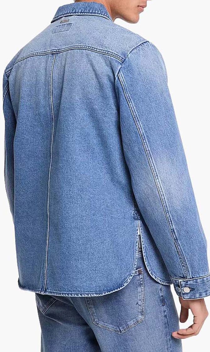 DENIM CURVED HEM SHRT JKT