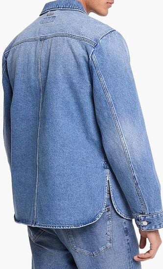 DENIM CURVED HEM SHRT JKT