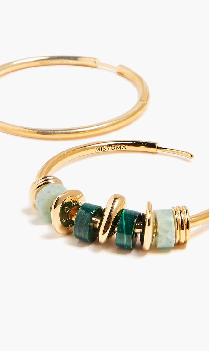 Abacus Beaded Large Hoop Earrings