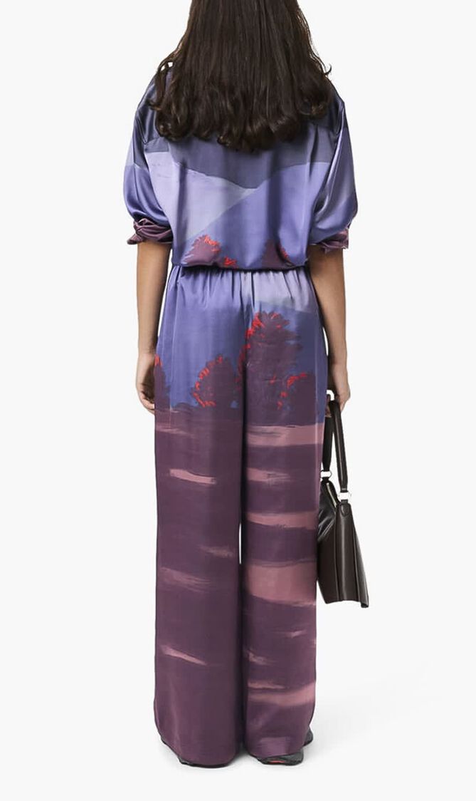 Oversized Landscape Print Pants