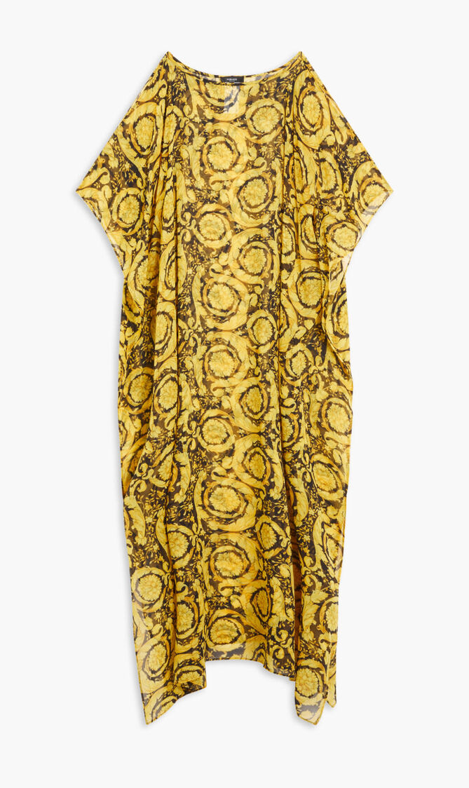 BAROCCO PRINT SILK BEACH DRESS