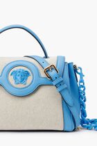 Top Handle Fabric+Calf Leather