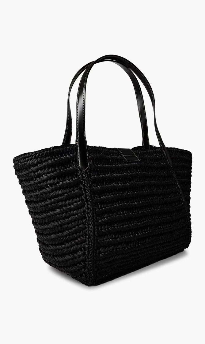 Tara Medium Raffia and Leather Tote.
