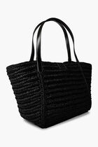 Tara Medium Raffia and Leather Tote.