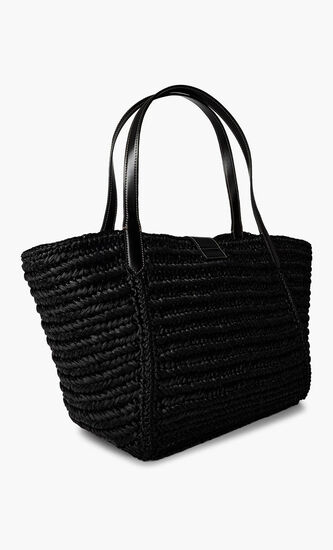 Tara Medium Raffia and Leather Tote.