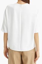 Satin-Trimmed Crepe T-Shirt