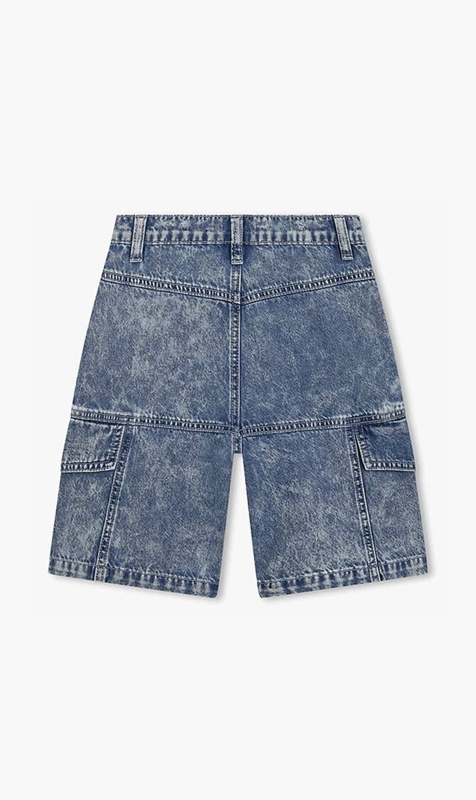 Logo Print Denim Shorts