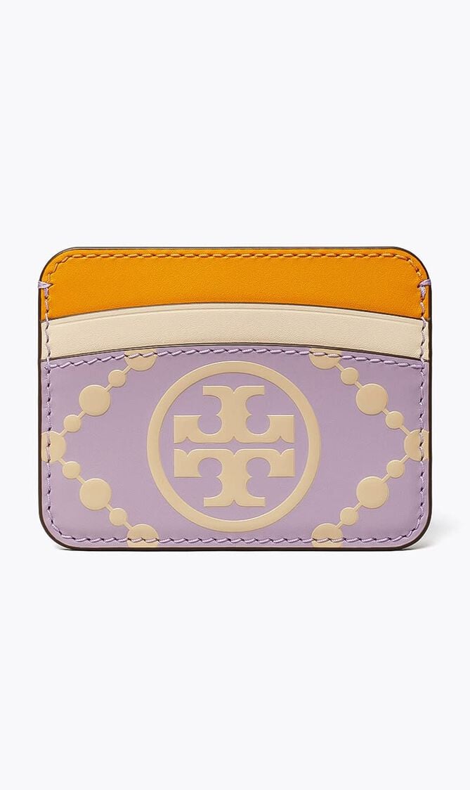 T MONOGRAM CONTRAST EMBOSSED CARD CASE