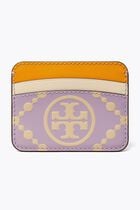 T MONOGRAM CONTRAST EMBOSSED CARD CASE
