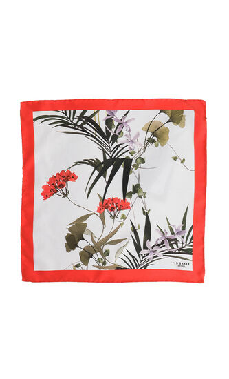 Floral Print Silk Pocket Square