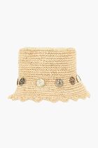 Embellished Coin Woven Raffia Hat Embellished Coin Woven Raffia Hat