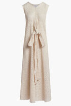 2 PIECE SET SILK ORGANZA TOP WITH SLEEVES EMBROIDERY & CROCHET WRAP DRESS UNDERNEATH