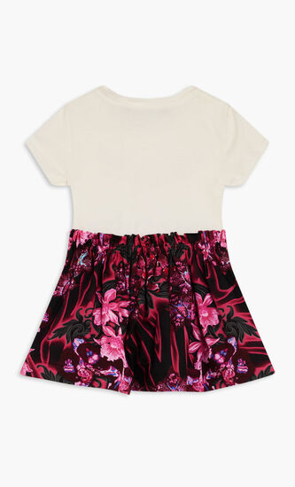 DRESS JERSEY + ORCHID BAROCCO KIDS POPLIN + LOGO PRINT