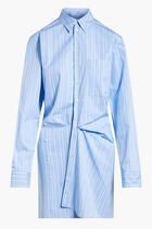 STRIPE POPLIN TWIST SHIRT DRE LIGHT BLUE