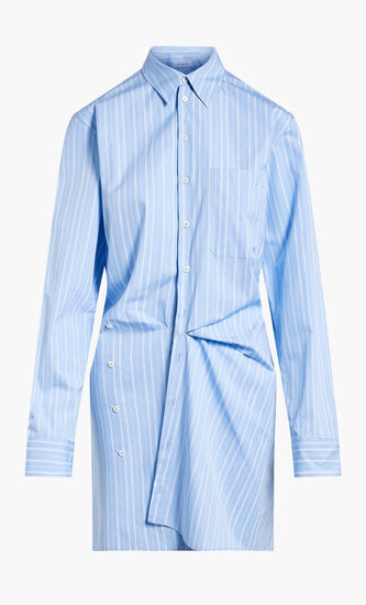 STRIPE POPLIN TWIST SHIRT DRE LIGHT BLUE