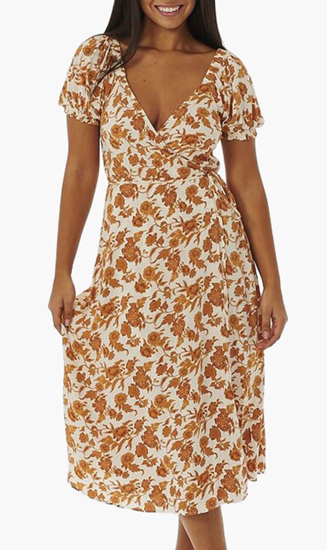 Oceans Together Wrap Dress