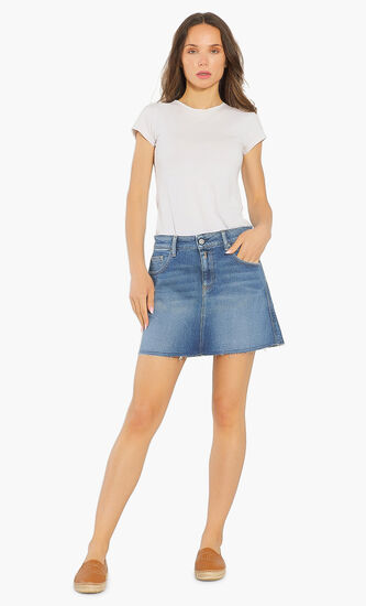 Rose Label Denim Skirt