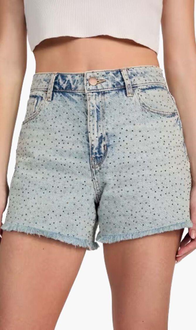 Relaxed Denim Midi Shorts