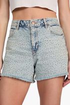 Relaxed Denim Midi Shorts
