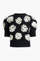 ROSE-EMBROIDERED SWEATER