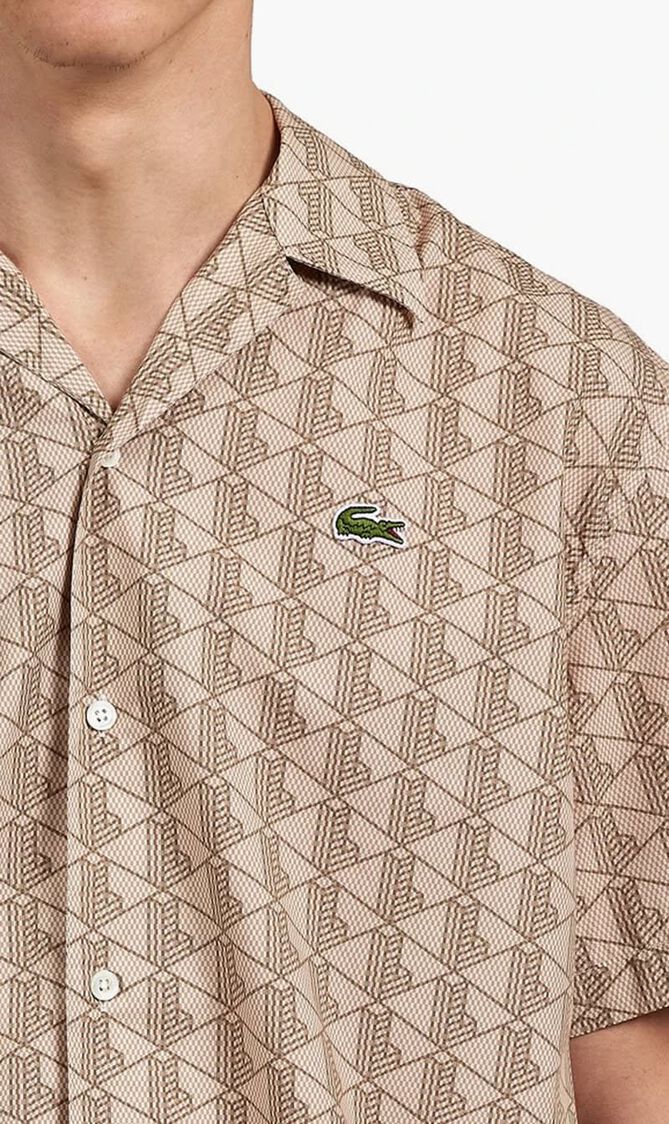 Short Sleeved Monogram Print Shirt