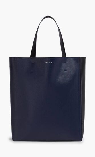 Museo Soft Large Bag In Black And Blue Leather