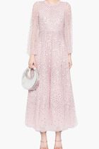 Scatter Dot Round Neck Ankle Gown