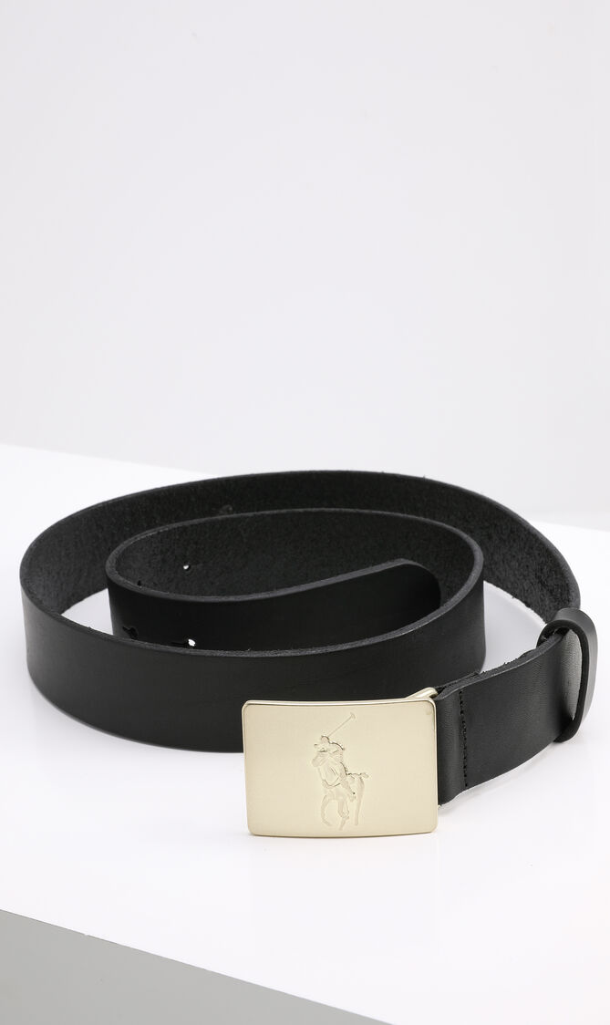 Golden Plate Buckle Men's Belt
