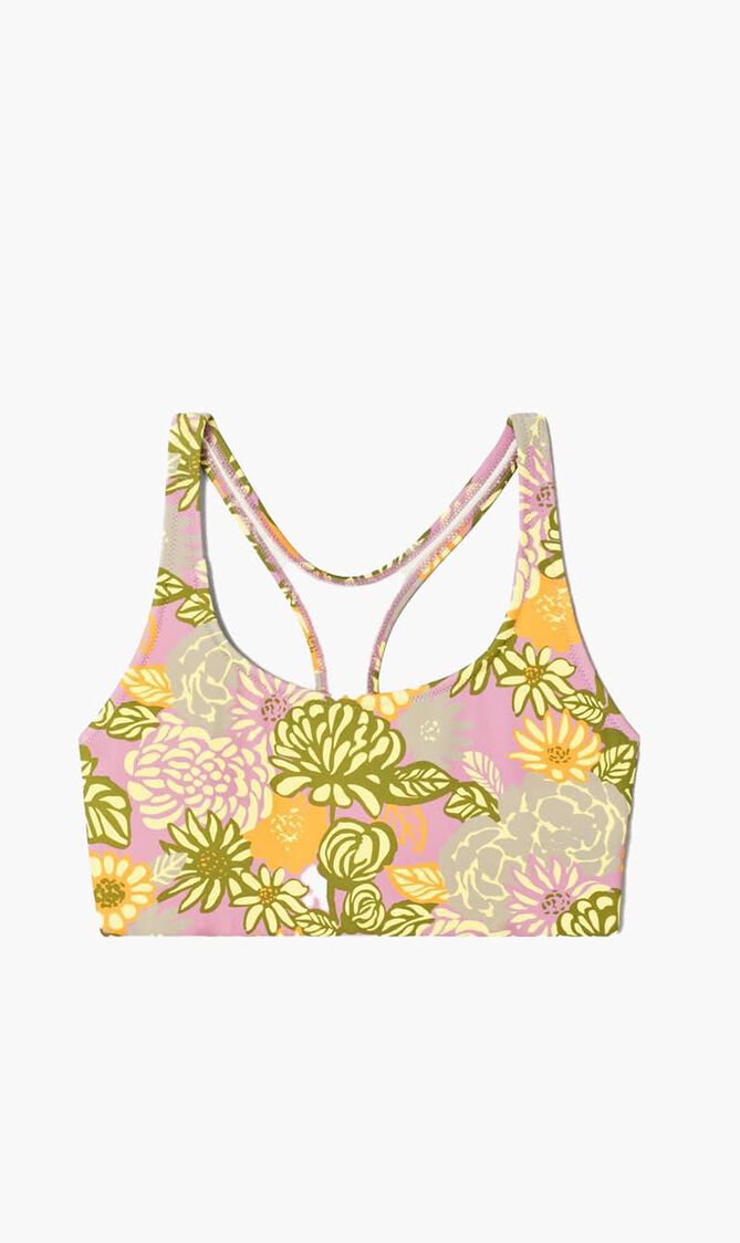 TORY SPORT WEIGHTLESS MULTI-STRIPE CHEVRON RACERBACK BRA
