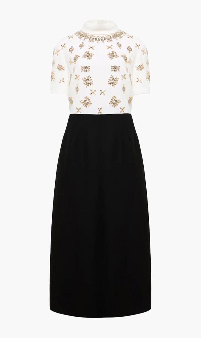 Crystal Embellished Midi Dress