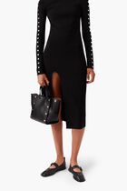 Long Sleeve Leg Slit Midi Dress