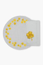 Golden Clover Round Placemat, Pearl Golden Clover Round Placemat, Pearl